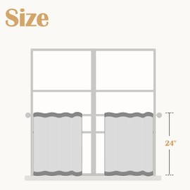 jinchan Boho Linen Kitchen Curtains 24 Inch Bohemian Geometric Striped Small Window Curtains Light Filtering Farmhouse Country Rustic for Bathroom Living Room RV 2 Panels Black