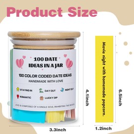 MSEHKM 100 Date Ideas In A Jar Date Night Ideas Color Coded Date Ideas Budget-friendly Date Jar Wedding/Anniversary/Bridal Shower/Newlyweds Gifts for Couples, pure