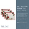Elrene Home Fashions Red and White Poinsettias Holiday Fabric Placemat