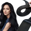 Qingliang Tape-In Extensions, Real Hair, Black, 60 cm, 20 Pieces/Pack,