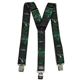 Olata Men's Adjustable Heavy Duty Y-Shape Hunting Braces/Suspenders with Embossed Clips - 4cm. Duck Shooting Season