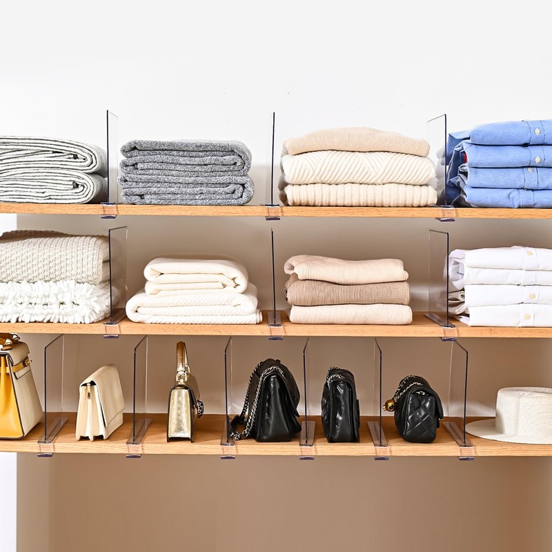 Uni HIMO Shelf Dividers，Vertical Purse Organizer for Closet，Thickened and Sturdy
