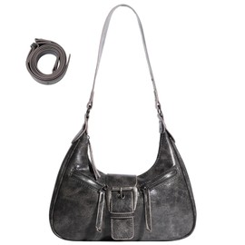 Ausing Women's Vintage Shoulder Bag Y2K Bag Shoulder Bag for Women Casual Handbag Lightweight Elegant Grey