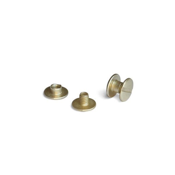 TRUBIND Chicago Screw and Post Sets - 1/8 inch Post Length - 3/16th inch Post Diameter - Antique Brass Aluminum Hardware Fasteners - 100 Screws with 100 Posts for Albums, Scrapbooks - (100 Sets/Bx)