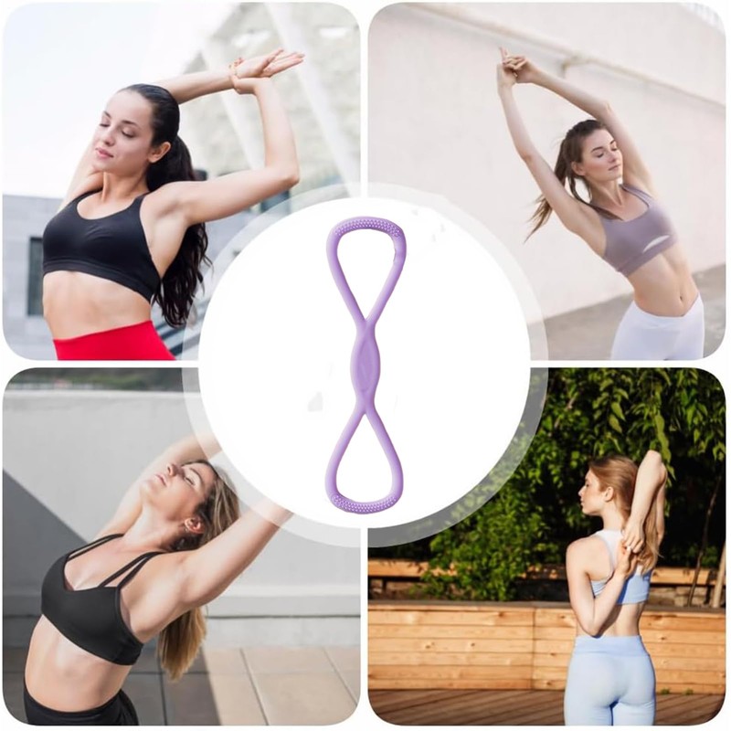 Exercise Resistance Bands,8 Shaped Resistance Exercise Bands - Body Stretching