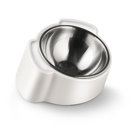 15° Elevated Dog & Cat Bowl – Anti-Vomiting Tilted Stainless Steel Pet Feeder, Non-Slip Raised Base for Small & Medium Pets, Easy to Clean, Ergonomic Modern Design