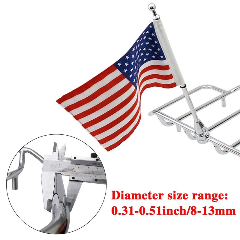 MASION 6 x 10 Motorcycle Red American Flag and Flagpole