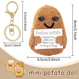 Zkaoai Positive Potato Keyring, Positive Potato Pocket Hug, Funny Knitted Potato with Key Ring, Creative Positive Gifts for Friends, Parents, Children, for DIY Decorations