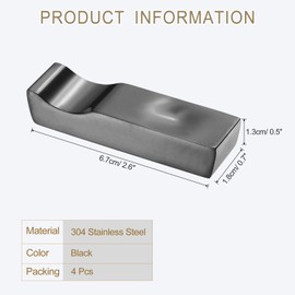 uxcell 4pcs 304 Stainless Steel Chopstick Rest, Multipurpose Cutlery Holder, Black