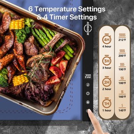 Electric Warming Tray - Full Surface Heating, Foldable Food Warmer for Parties, Premium Silicone Nano-Material, 3 Temperature Settings, Food Warmer for Gatherings, Parties, Everyday Use