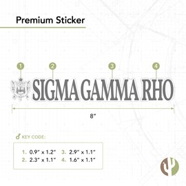 Sigma Gamma Rho Stickers SGR Poodles Divine Nine D9 Name Logo Vinyl Decal Laptop Water Bottle Car Scrapbook (8 inch)