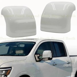 Torox For 2016-2023 2024 Nissan Titan XD Towing Mirror COVERS w/TSH QAK GLACIER WHITE