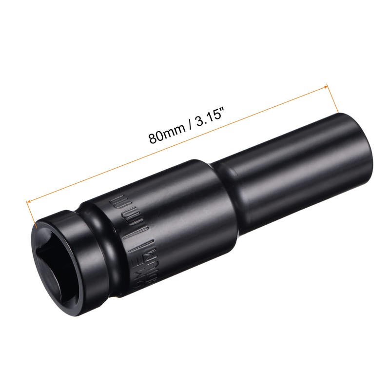 sourcing map 1/2" Drive by 11mm Deep Impact Socket, Heat-Treated
