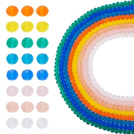 8Strands 4mm Faceted Rondelle Glass Beads Glass Frosted Rondelle Beads 8 Colors Rondelle Loose Spacer Beads for DIY Bracelet Earring Necklace Jewelry Making