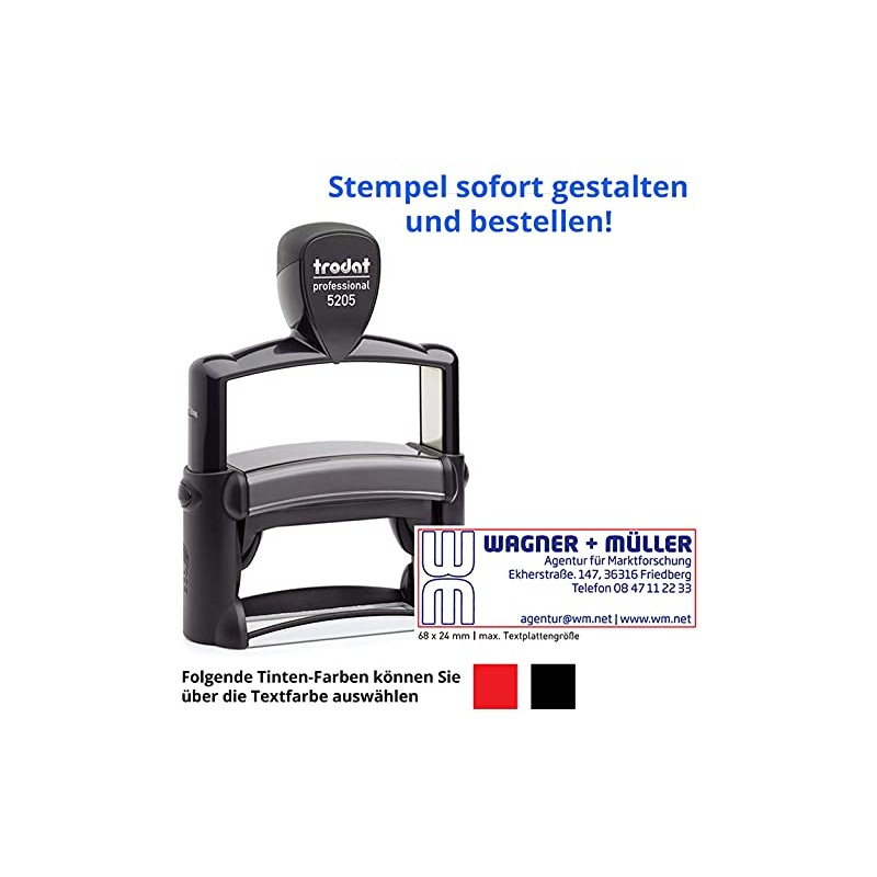 Trodat Professional 5205 Stamp 68 x 24 mm 5 Line