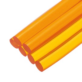 sourcing map 6pcs Mini Hot Glue Sticks for Mini Glue Gun, 4-inch x 0.28-inch Glue Gun Sticks for Art DIY Craft, Clear Orange