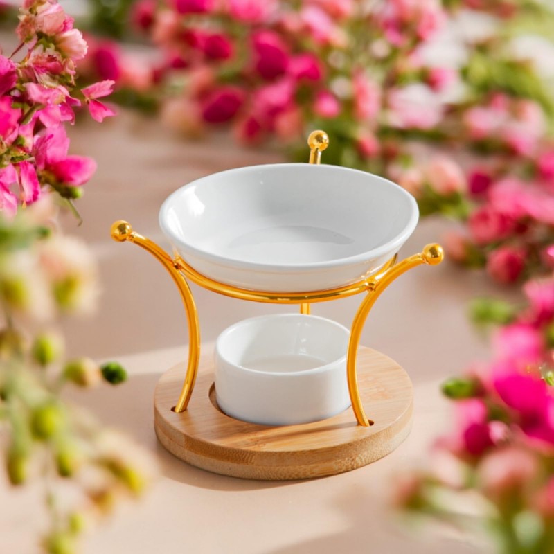 Zen'Arôme Etna Fragrance Burner - Wedding Metal Ceramic and Wood