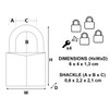 Master Lock 140EURQNOP Pack of 4 Key Padlocks with Brass