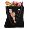 Cute Monogram Initial Coloured Letters Flowers Capital V Tote Bag