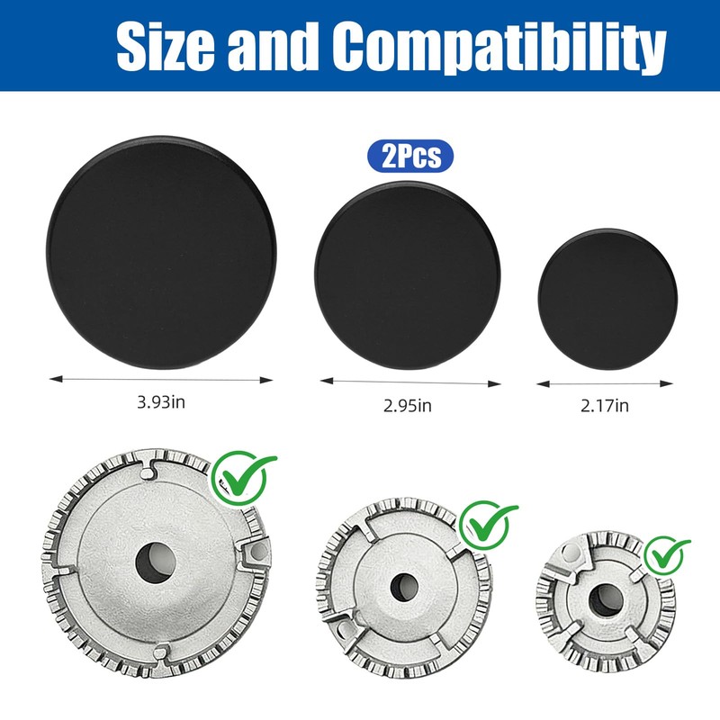 Loszaral 4-Pcs Gas Stove Burner Cap Set - Burner Cover