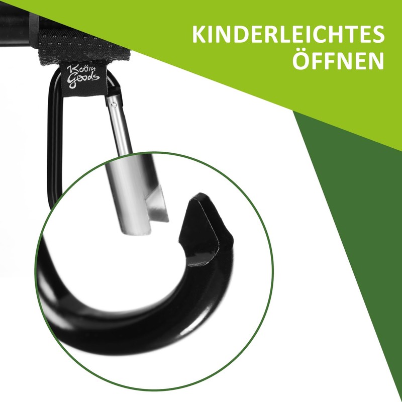 Robin Goods® 4 x pram hooks with non-slip rubber nubs