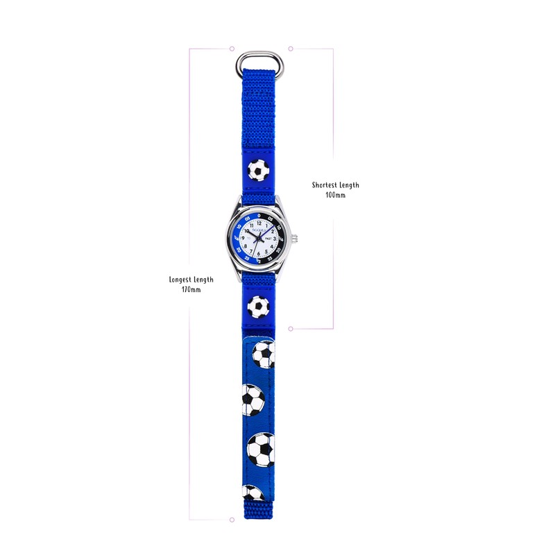 Tikkers Boys Blue Canvas Rip Strap Time Teacher Football Watch