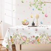 DISENB Easter Tablecloth 60 x 84 Inch, Bunny Egg Flowers