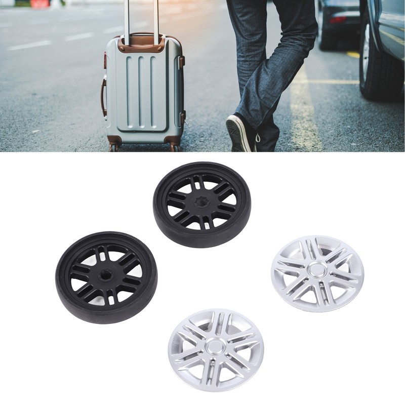 4 Sets Suitcase Repair Wheels with Covers PVC Wheel Casters