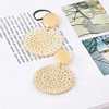 Lightweight Rattan Statement Earrings for Women,Geometric Tassel Woven Boho Earrings