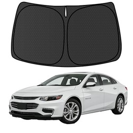 Malibu - Parasol de parabrisas personalizado para Malibu 2016-2025 2026 - Protector de visera plegable para ventana delantera, bloquea los rayos UV para mantener el coche más fresco, accesorios