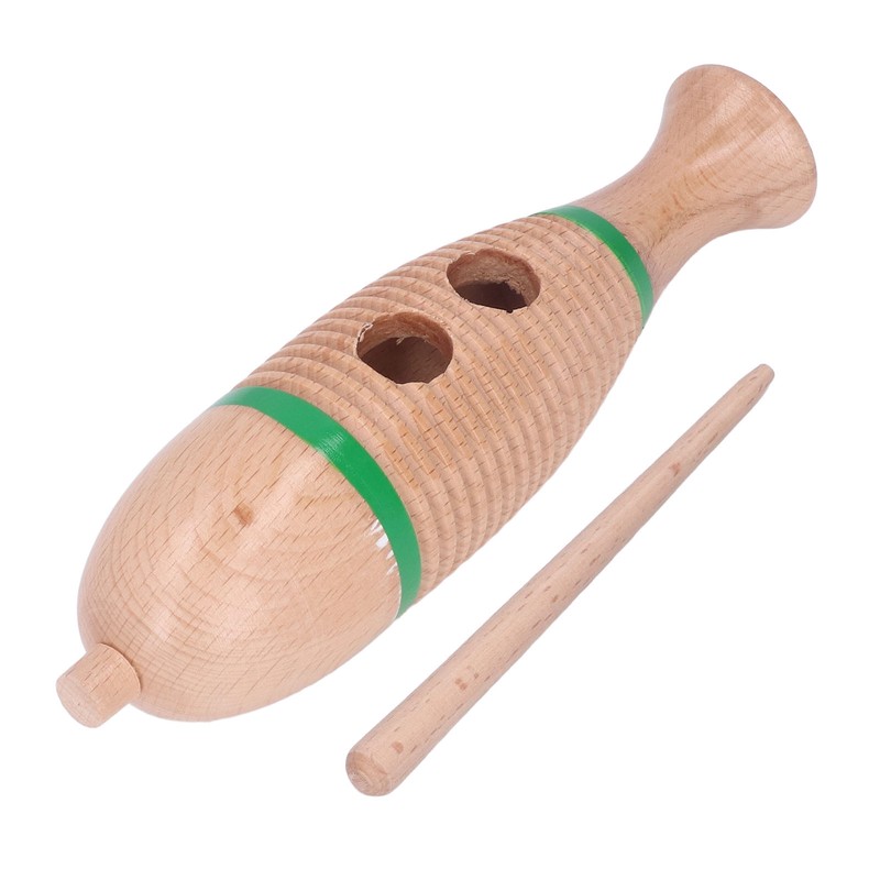 Wood Guiro Children Cute Fish Shaped Guiro Percussion Instrument Educational