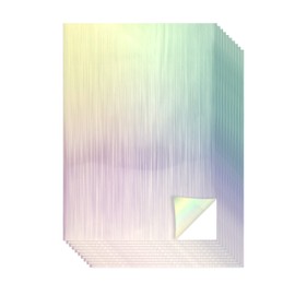 Evergreen Goods A4 Holographic Silver Printable Vinyl - Waterproof Glossy Paper for Inkjet & Laser Printer | Perfect for Cricut & Silhouette Cutters, Stunning Designs, 10 Sheets (Lines Pattern)