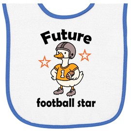 inktastic Future Football Player Goose Baby Terry Cloth Bib White and Royal 46865