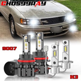 CHUSYYRAY Fit Infiniti I30 1996-1999 6500K LED Headlight High&Low + Fog Lights Bulbs Combo