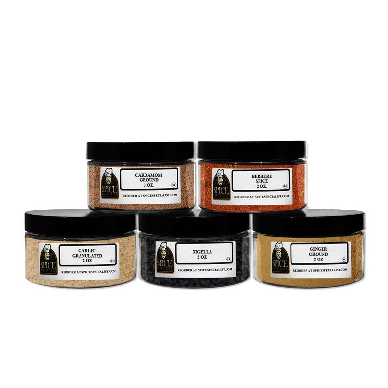 Ethiopian spice set - Contains: 5 Plastic Jars (1 each