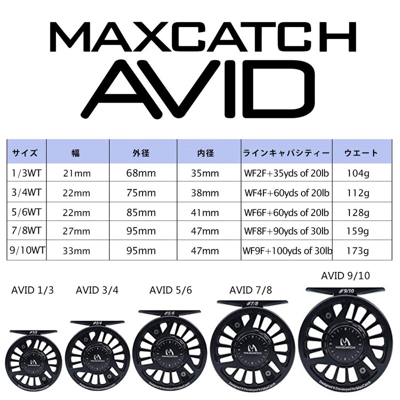 M MAXIMUMCATCH Maxcatch Fly Reel Mid Arbor CNC Machined Aluminum