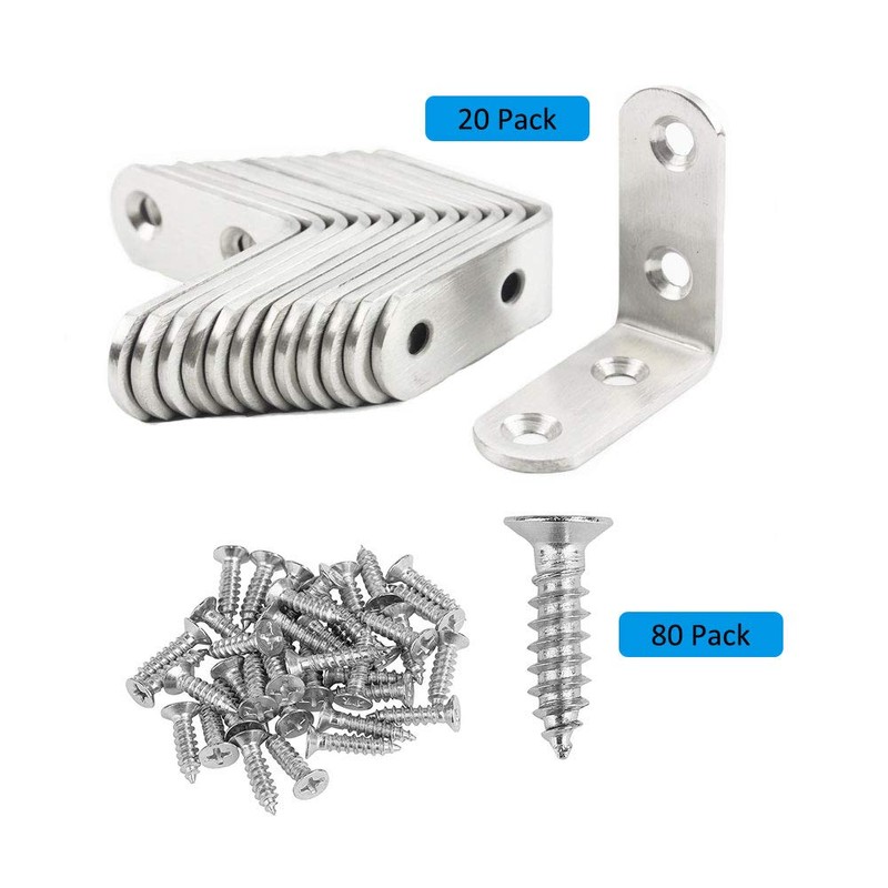 Angle Metal 20 Pieces, Steel Angle, Angle Connector Wood, Metal