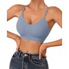 DEANGELMON V Neck Bralettes Padded Seamless Adjustable Straps Bra Everyday