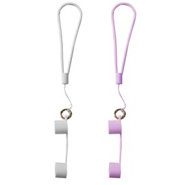 Felimoa Lip Balm Holder, Lip Case, Lip Cover, Carabiner, Strap, Set of 2 Colors, white/purple