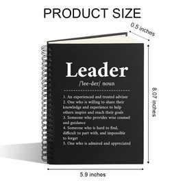 WUUCKOO Leader Definition 80 Sheets 160 Pages Funny Spiral Notebook, Appreciation Thank You Gifts for Leader, Going Away Leaving Retirement Gifts for Leader, Leadership Notebooks for Work