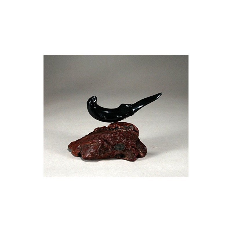 River Otter Sculpture by John Perry "On Back" Statue "Ebonite"