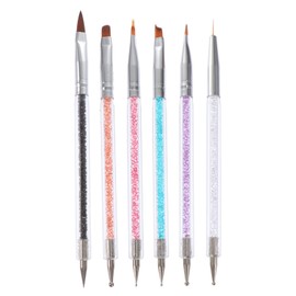 Gatuida 6Pcs Manicure Painting Pens Set Double Ended Nail Art Brushes for Home Salon Use for Fine Details Patterns and Petal Designs