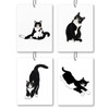 Exqcom Funny Tuxedo Cat Car Air Freshener 4 Pcs, Black