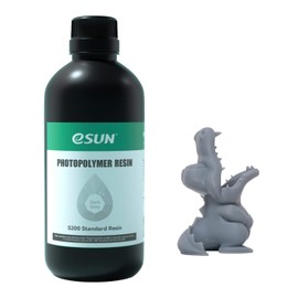 eSUN Standard Photopolymer Resin, 405nm LCD UV Curing 3D Printer Rapid Resin, Compatible for Monochrome and Color Screen 3D Printer, 500g Dark Grey