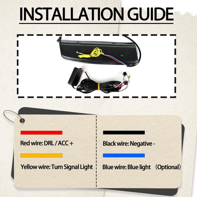 BINQIGOO LED Daytime Running Light Front Bumper Fog Light, Switchback