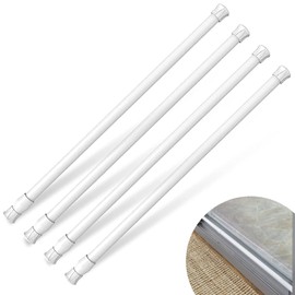 KUANVE 4 Pcs Window Security Bars, Adjustable Sliding Glass Door Bar Sliding Door Security Bar Window Safety Lock Bar with Rubber Tips for Children Home, Extends from 15.8-27.6 Inch, White