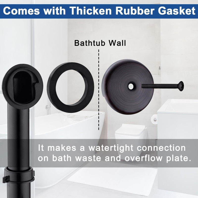 Anpean Brass Tip-Toe Tub Drain Kit with Basket Strainer and