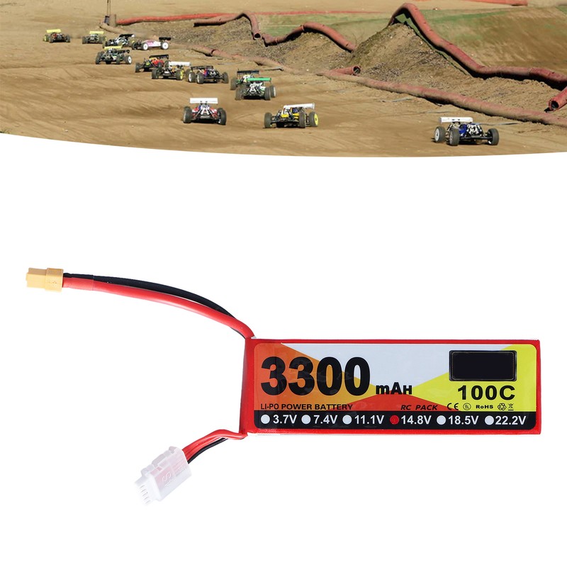 3300mAh Lipo Battery 100C Discharge Rate 14.8V 4S XT60 Plug
