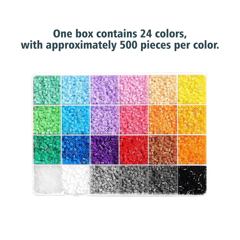 Mini Iron Fuse Beads Kit, 24-Colour Hammer Set for Pixel