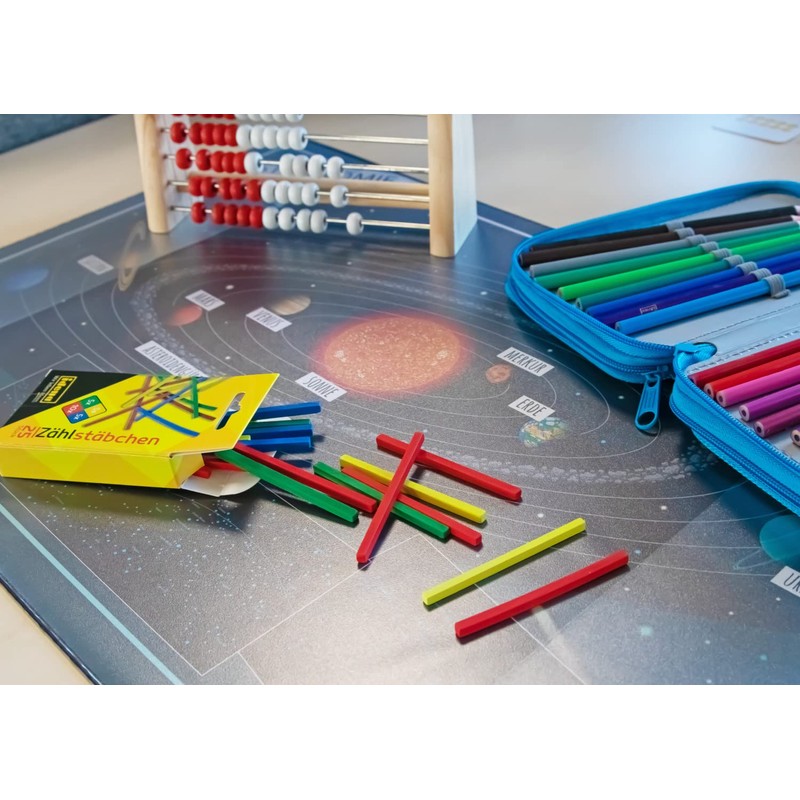 Idena 20101 Wooden Counting Sticks, Pack of 25, Assorted Colours,